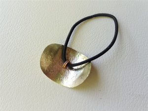 Minimalist Brass Hair Cuff, Hammered Oval Metal Hair Jewelry on Back