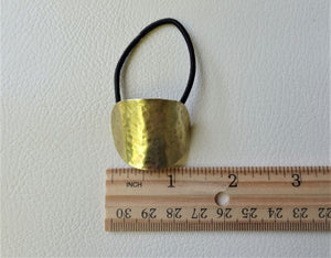 Minimalist Brass Hair Cuff, Hammered Oval Metal Hair Jewelry, Size Small