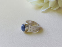 Load image into Gallery viewer, Silver Kyanite Wide Band Ring, Adjustable Wrap Ring