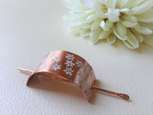 Load image into Gallery viewer, Ponytail Cover, Floral Copper Hair Tie Cover, Hair Slide