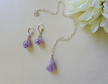 Load image into Gallery viewer, Raw Amethyst Wire Wrapped Necklace