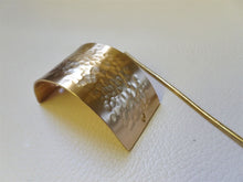 Load image into Gallery viewer, Simple Gold Hair Cuff, Hammered Texture Brass Hair Slide