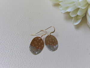 Gold and Silver Oval Dangle Earring