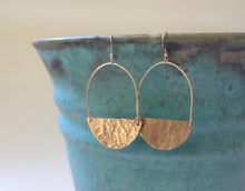 Load image into Gallery viewer, Half Moon Earrings, Gold Half Circle Earrings 