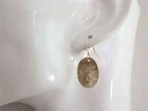 Hammered Oval Earrings, Minimalist Jewelry