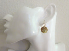 Load image into Gallery viewer, Gold Hammered Disc Earrings, Minimalist Circle Earrings