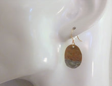 Load image into Gallery viewer, Gold and Silver Oval Dangle Earring
