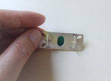Load image into Gallery viewer, Green Gemstone Obidome, Rectangle Silver Obi Jewelry