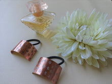 Load image into Gallery viewer, Floral Pony Cuff, Rectangle Copper Hair Tie.
