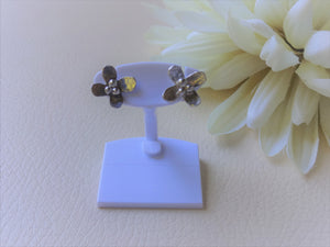 Tiny Silver Flower Studs, Handcrafted Flower Earrings For Her.
