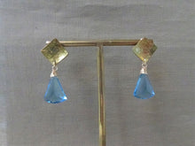 Load image into Gallery viewer, Geometric Blue Qaurtz Earrings