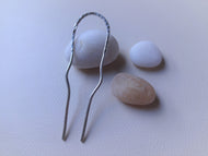 Silver Handforged Hair Stick, Zigzag Hair Pins For Long Hair.