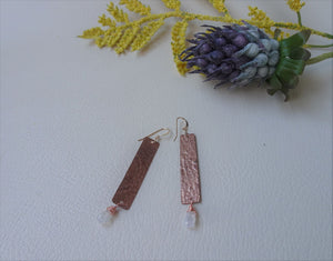 Copper Timeless Earrings with Moonstone