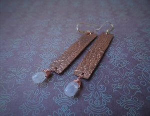 Copper Timeless Earrings with Moonstone