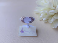 Silver Crescent Moon Studs, Hand Stamped Earrings.