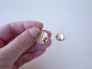 Gold Circle Dangle Earrings with Granules