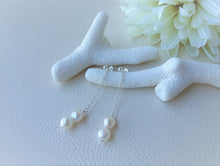 Load image into Gallery viewer, Akoya Pearl Chain Drop Earrings