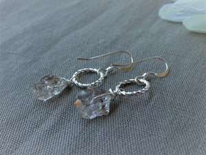 Silver Herkimer Diamond Earrings