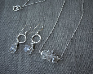 Silver Herkimer Diamond Earrings