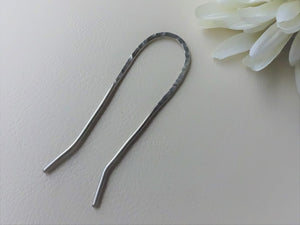 Silver Metal Hair Pin, Hammered Textured, Forged Hair Jewelry.
