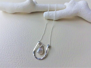 Horseshoe Necklace, Choose your Stone and Metal