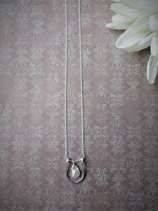 Keshi Pearl Horseshoe Necklace, Silver or Gold