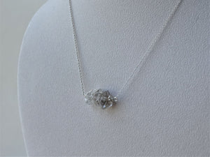 Herkimer Diamond Silver Bar Necklace
