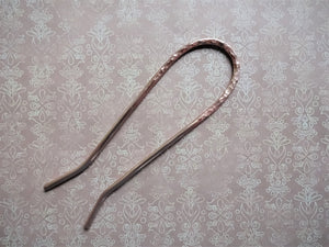 Copper Hair Fork, Metal Hair Pin, Forged Shawl Pin.