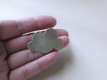 Load image into Gallery viewer, Happy Cloud Lapel Pin, Gold Pin Brooch, Hat Pin, Weather Jewelry.