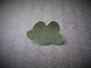 Happy Cloud Lapel Pin, Gold Pin Brooch, Hat Pin, Weather Jewelry.
