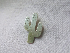 Gold Cactus Pin Brooch, Cute Lapel Pin, Arizona Desert Jewelry.