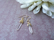 Load image into Gallery viewer, Tiny Crystal Point Earrings, Icicle Jewelry