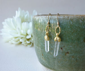 Tiny Crystal Point Earrings, Icicle Jewelry