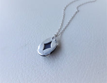 Load image into Gallery viewer, Oval Cabochon Stone Silver Pendant, Gray Cat&#39;s eye Necklace