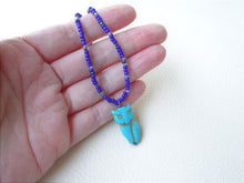 Load image into Gallery viewer, Blue Owl Beaded Necklace
