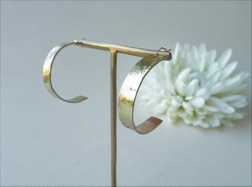 Gold Half Hoop Earrings, Simple Modern Jewelry