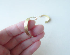 Gold Half Hoop Earrings, Simple Modern Jewelry