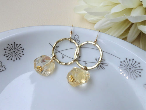 Citrine gold earrings