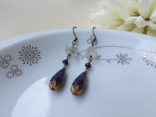Load image into Gallery viewer, Lapis lazuli and Herkimer Diamond Earrings