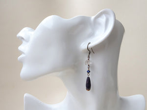 Lapis lazuli and Herkimer Diamond Earrings