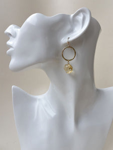 Citrine earrings on mannequin