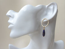 Load image into Gallery viewer, lapis lazuli gold earrings on mannequin