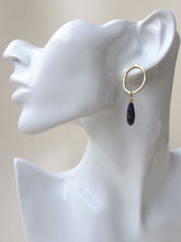 Load image into Gallery viewer, Lapis Lazuli Open Oval Post Earrings