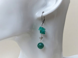 Green Agate in Harmony Earrings