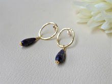 Load image into Gallery viewer, lapis lazuli gold earrings