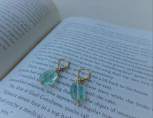 Load image into Gallery viewer, Green Fluorite Earrings, Gold Gemstone Earrings