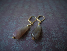 Load image into Gallery viewer, Natural Agate Long Drop Earrings