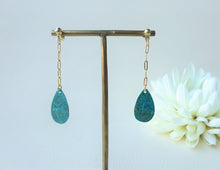 Load image into Gallery viewer, Green Patina Drop Earrings