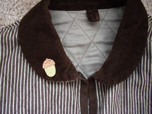 Load image into Gallery viewer, Acorn Pin Brooch on Jacket collar
