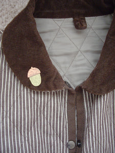 Acorn Pin Brooch on Jacket